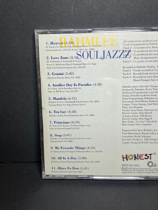 Rahmlee 101.9 SoulJazzz 1995 Soul Jazz Music Album CD - Picture 3 of 4